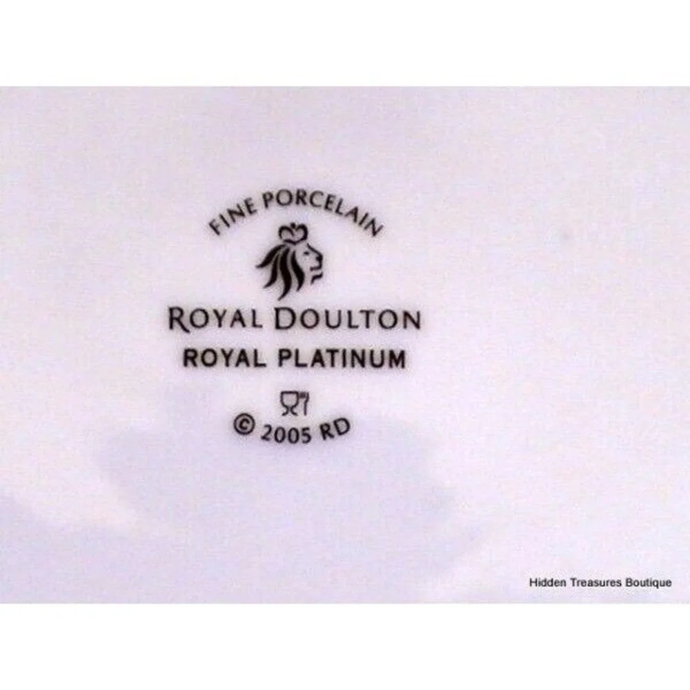 Royal‎ Doulton Royal Platinum Salad Plate White Platinum Band & Trim